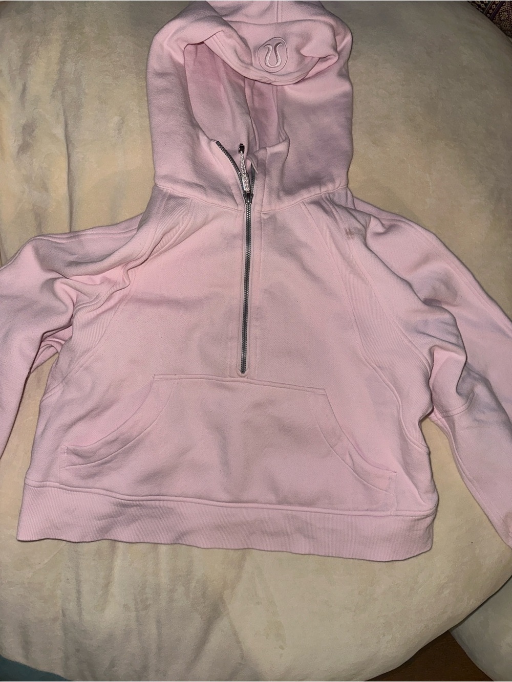lululemon athletica Pastel Pink Half-Zip Hoodie Sweater